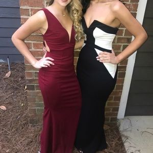 Long wine red maxi dress